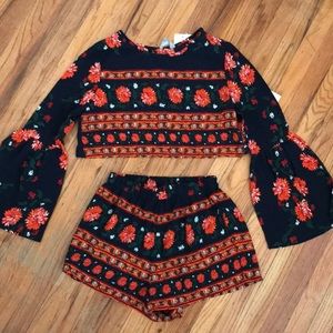 Floral two piece outfit